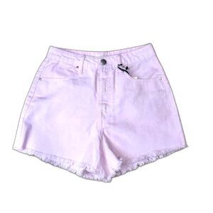 Francesca's Tgla Pink Denim Cut Off Shorts Size 25 High Waist Summer Casual